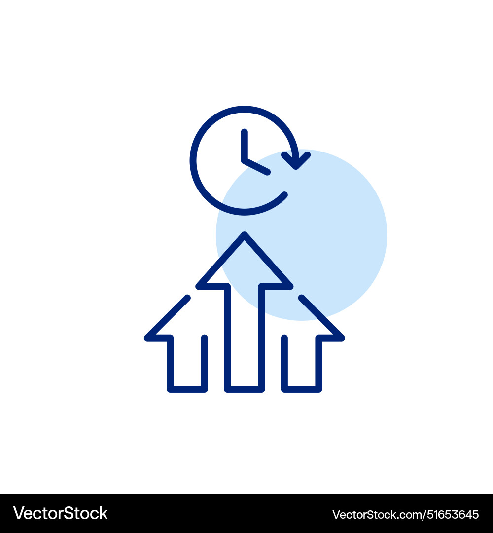 Arrows up and clock efficient time management Arrows up and clock efficient time management vector image