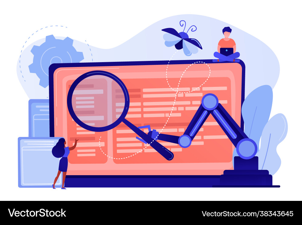 Automated testing concept Automated testing concept vector image
