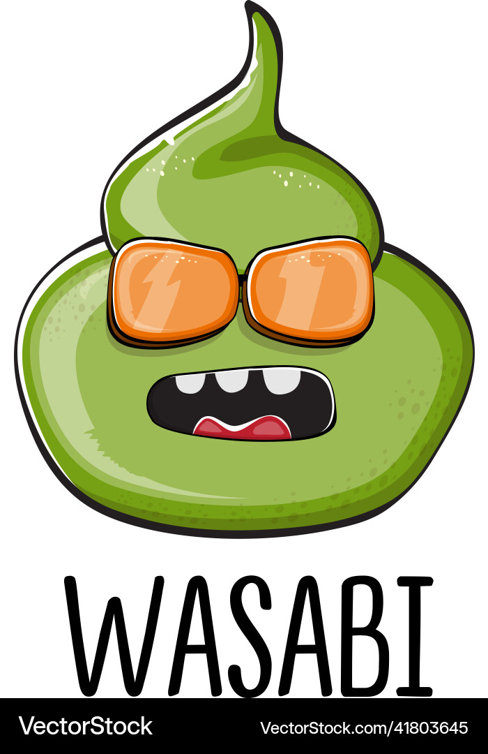 Cartoon wasabi lächeln Charakter isoliert auf weiß Cartoon wasabi lächeln Charakter isoliert auf weiß vektorbild