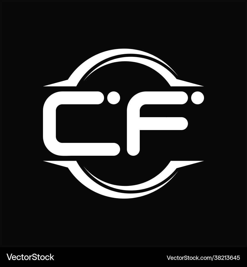 Cf logo monogram with circle rounded slice shape Cf logo monogram with circle rounded slice shape Vector Image