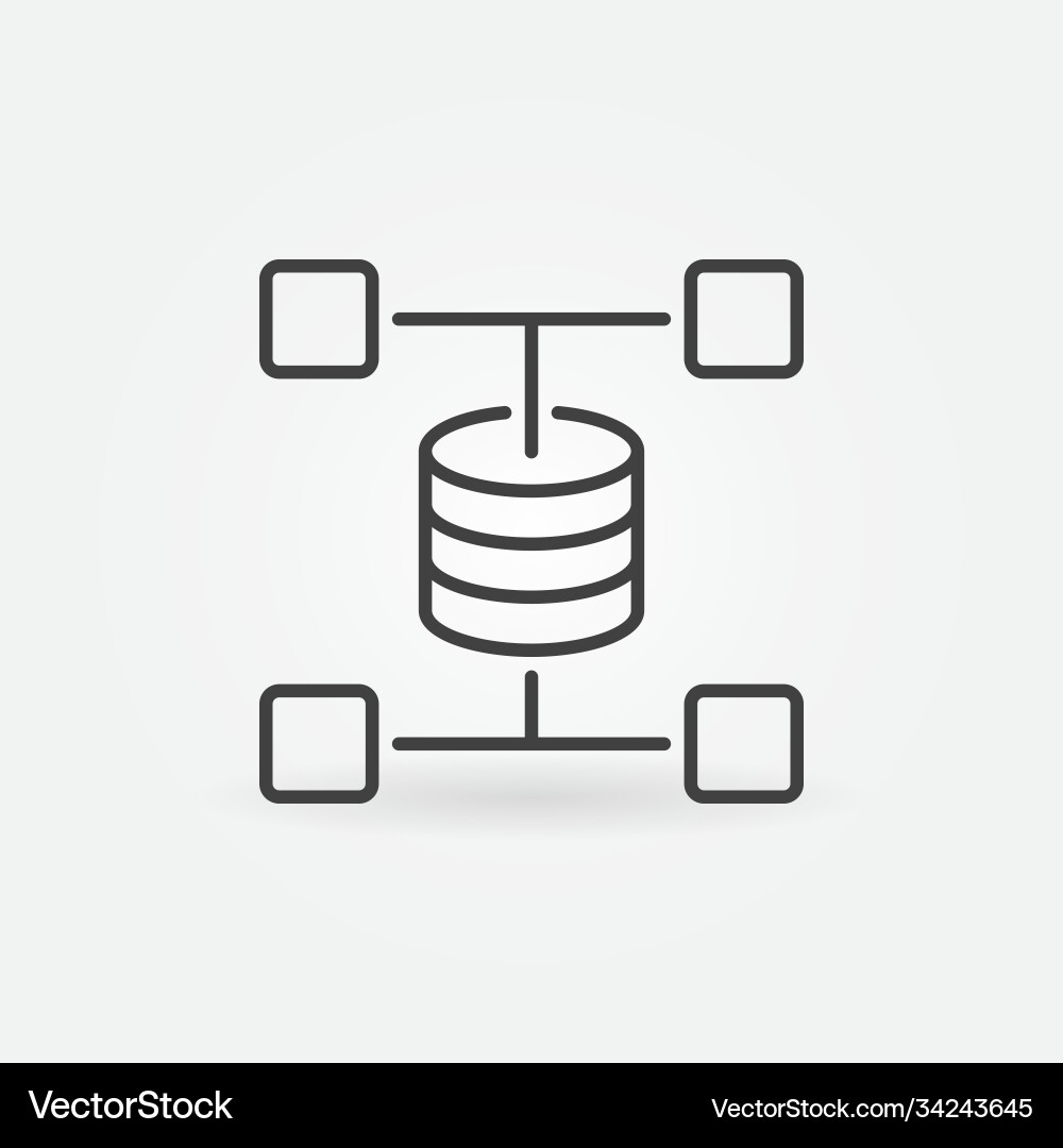 Data mining concept minimal outline icon vector image