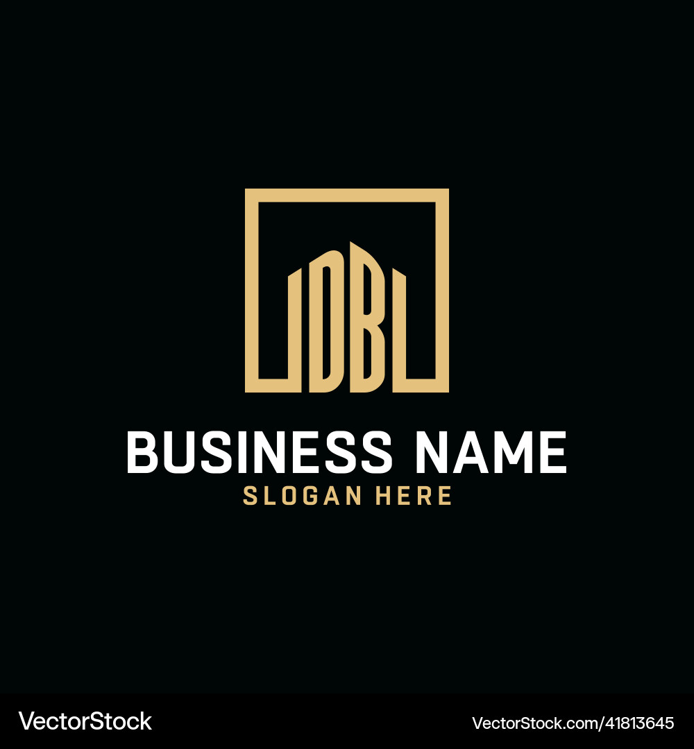 Db initial monogram logo design with square shape vector image
