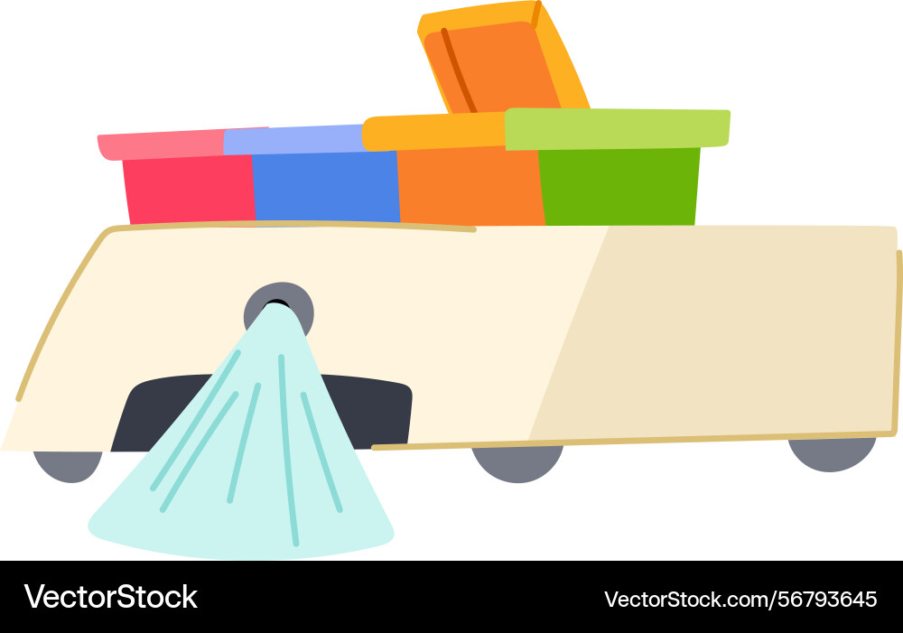 Efficiency mini robot sorting trash cartoon Efficiency mini robot sorting trash cartoon vector image