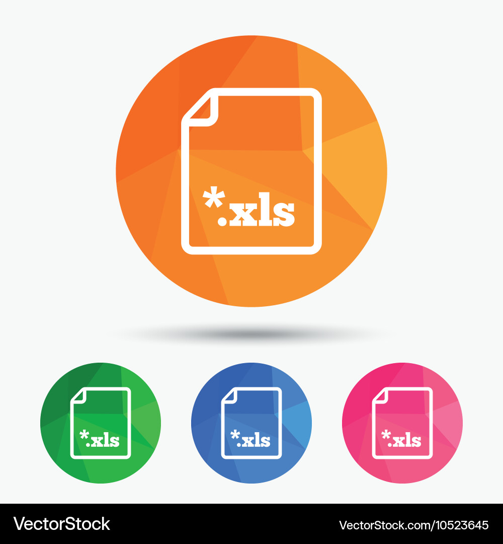 Excel file document icon download xls button vector image