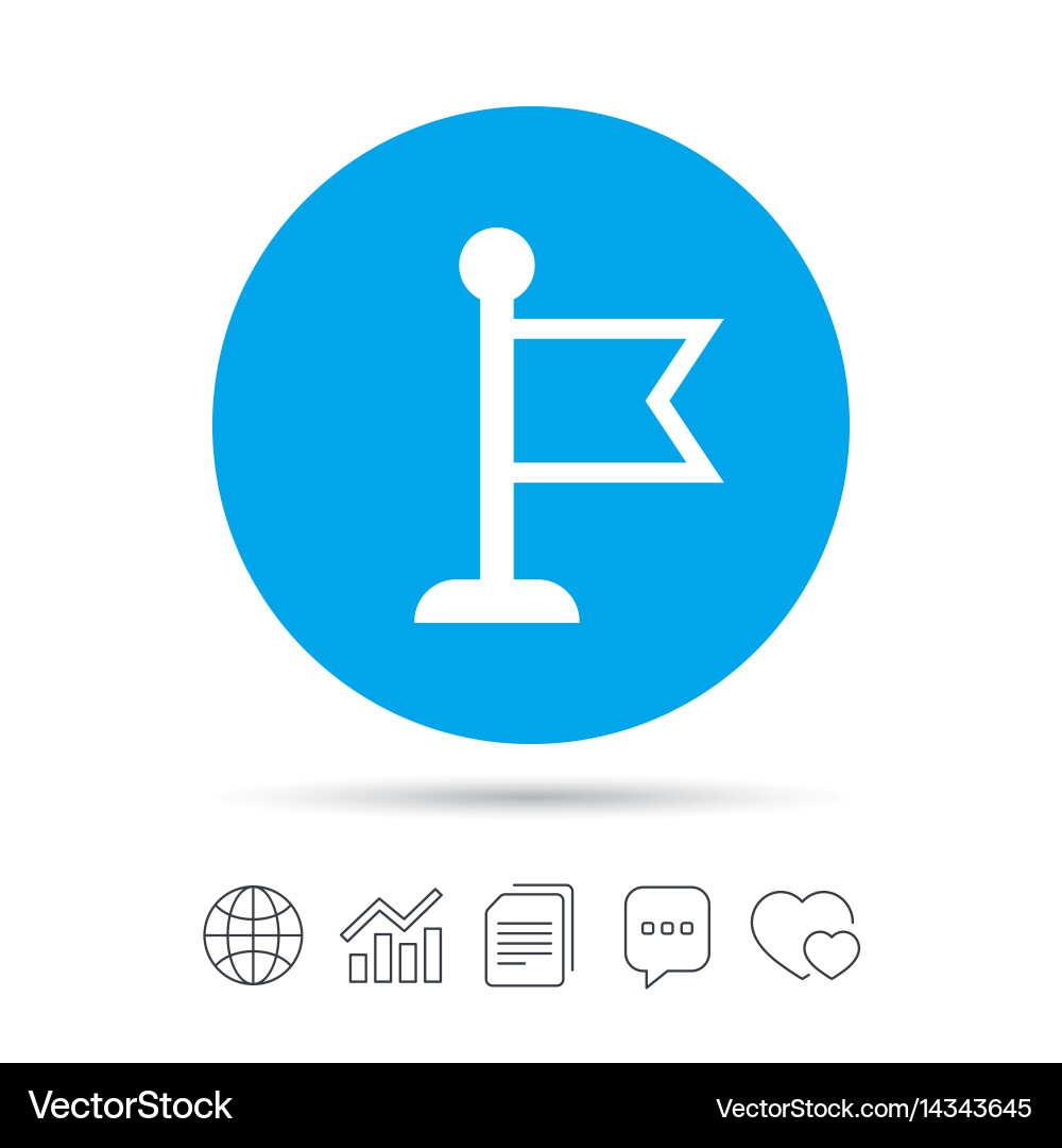 Flag pointer sign icon marker symbol Vector Image