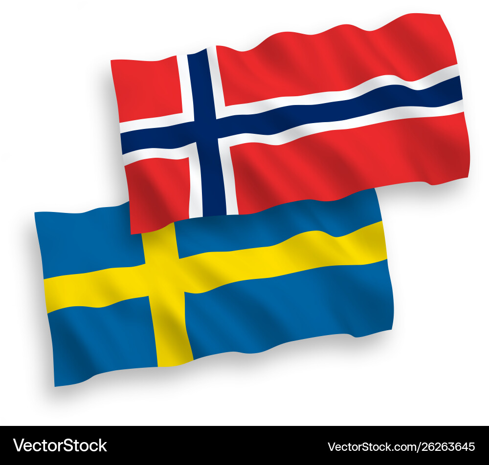 Flags norway and sweden on a white background Flags norway and sweden on a white background vector image