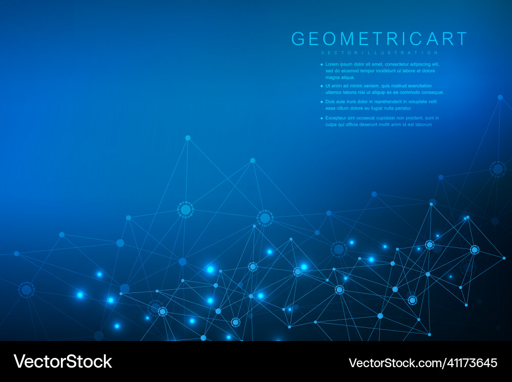 Geometric abstract background with connected line Vector Image