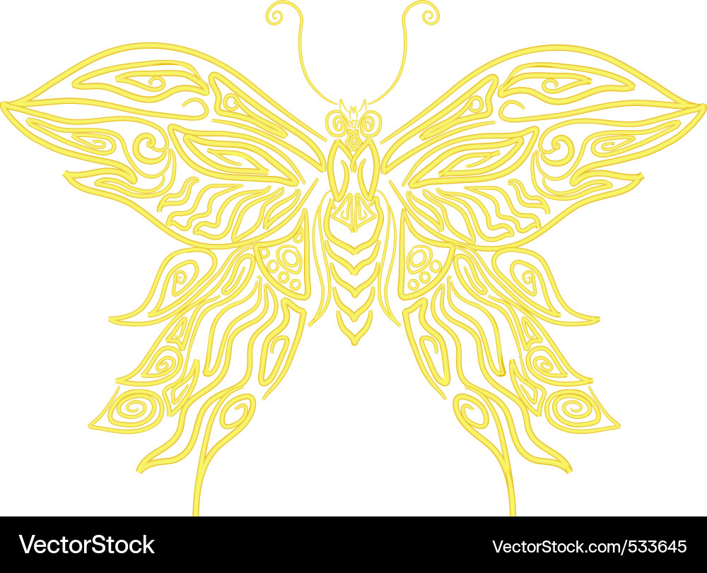 Golden butterfly Vector Image