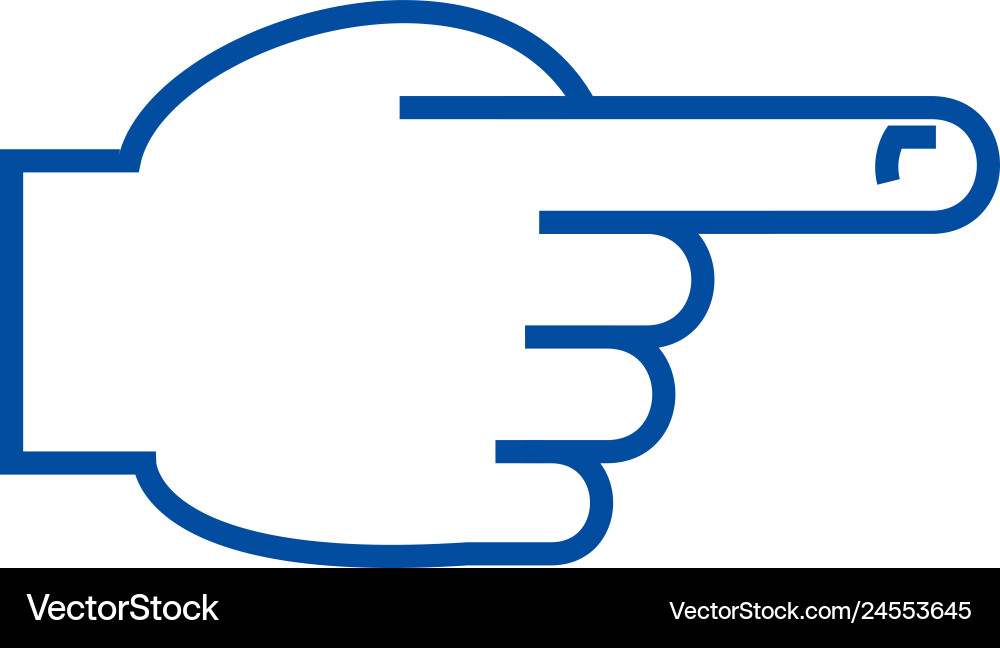 Hand with pointing finger front line icon concept Hand with pointing finger front line icon concept vector image