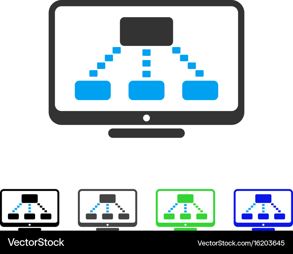 Hierarchy monitoring flat icon Vector Image