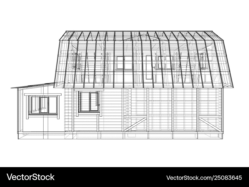 House sketch rendering 3d Vector Image