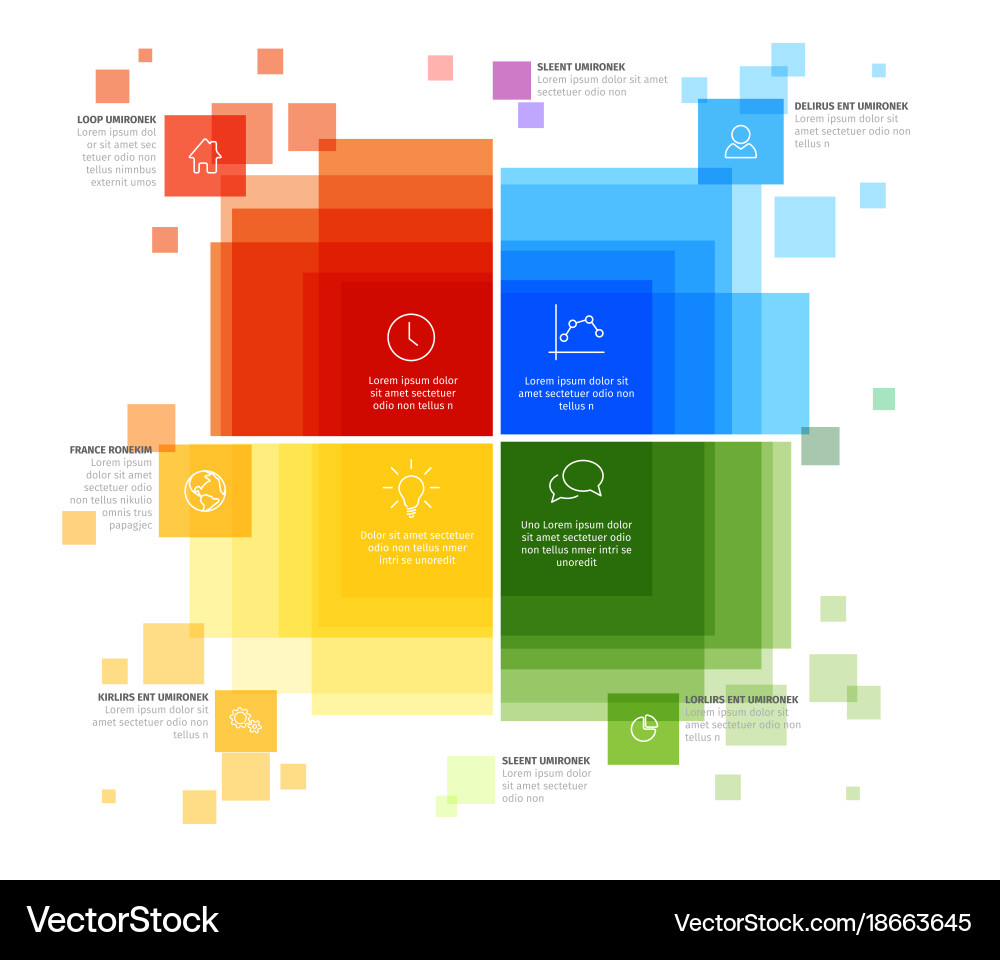 Infographic template with various descriptive Vector Image