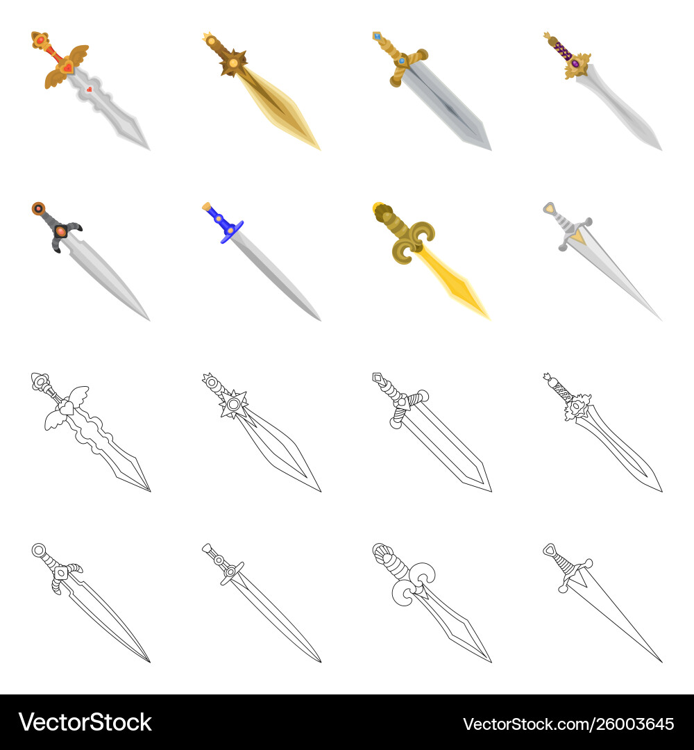 Isolated object game and armor sign collection Isolated object game and armor sign collection vector image
