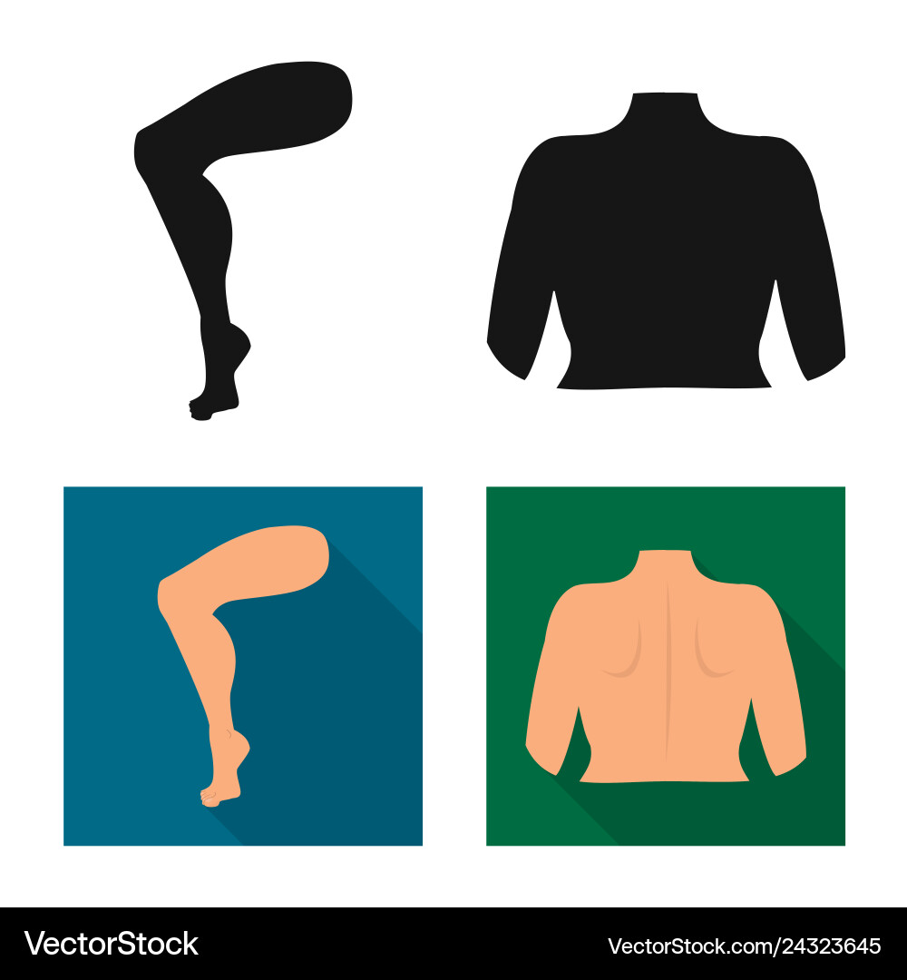 Isolated object of body and part sign set vector image