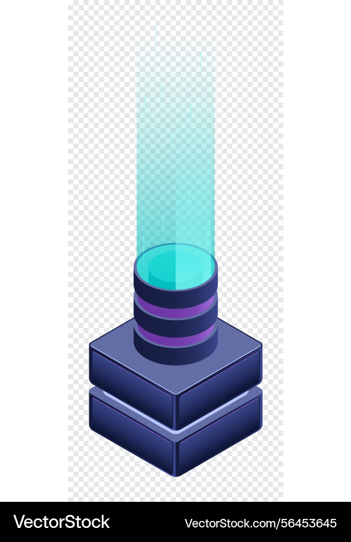 Isometric processor blockchain futuristic Isometric processor blockchain futuristic vector image