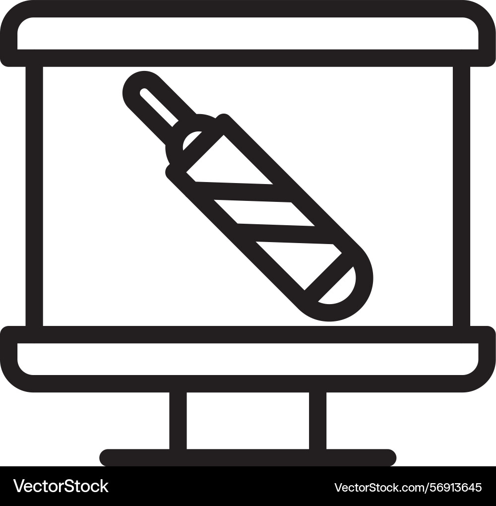 Laser pointer linear style icon design vector image
