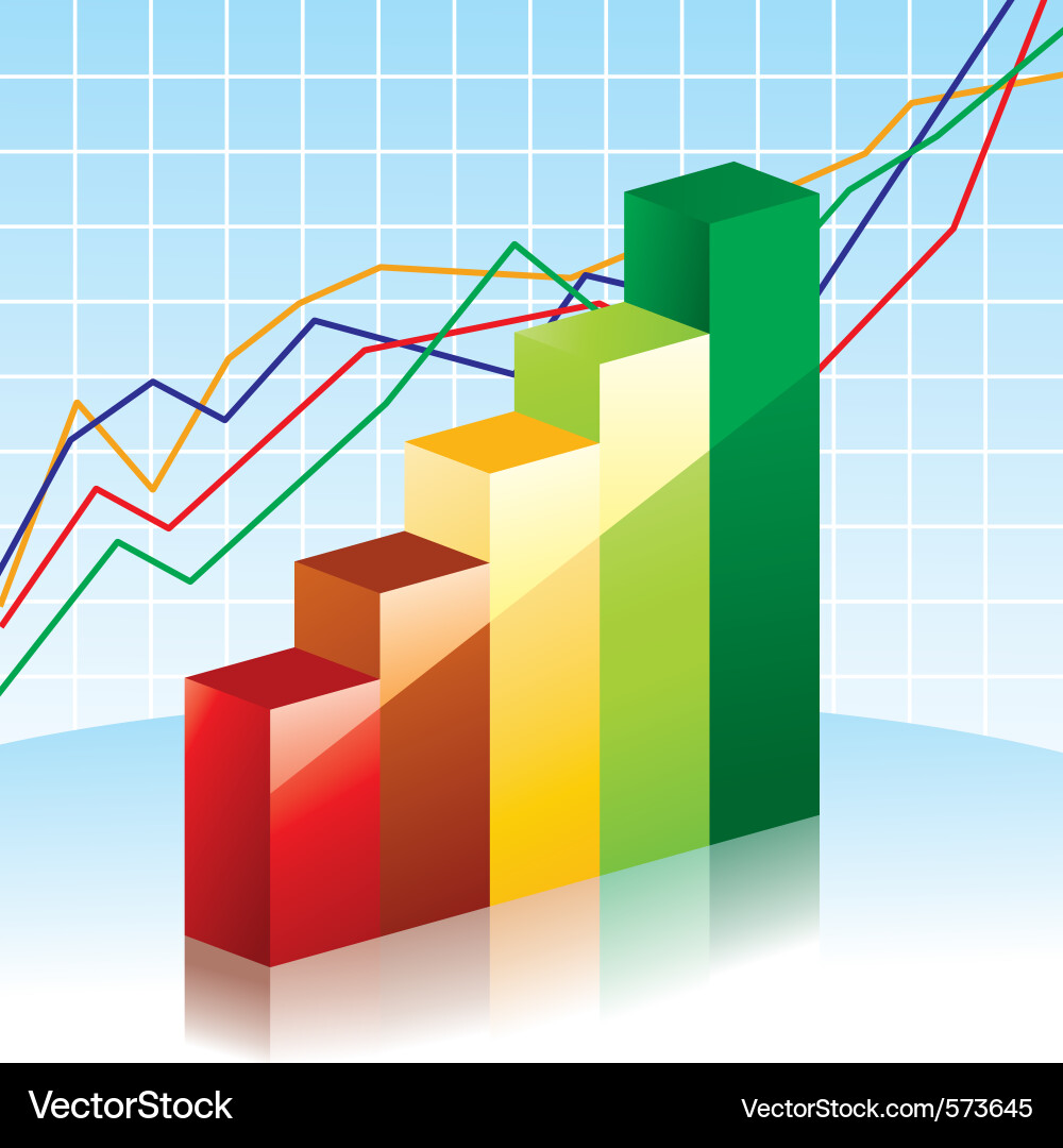 Modern Bar Charts Vector Image