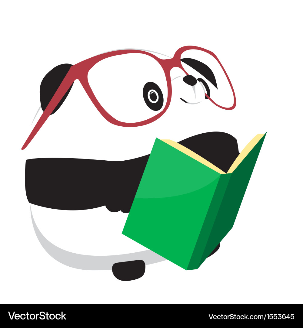 Panda reading book Vector Image
