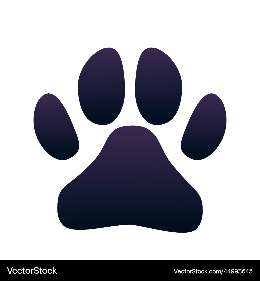 Paw dog print foot puppy in cartoon style Paw dog print foot puppy in cartoon style vector image