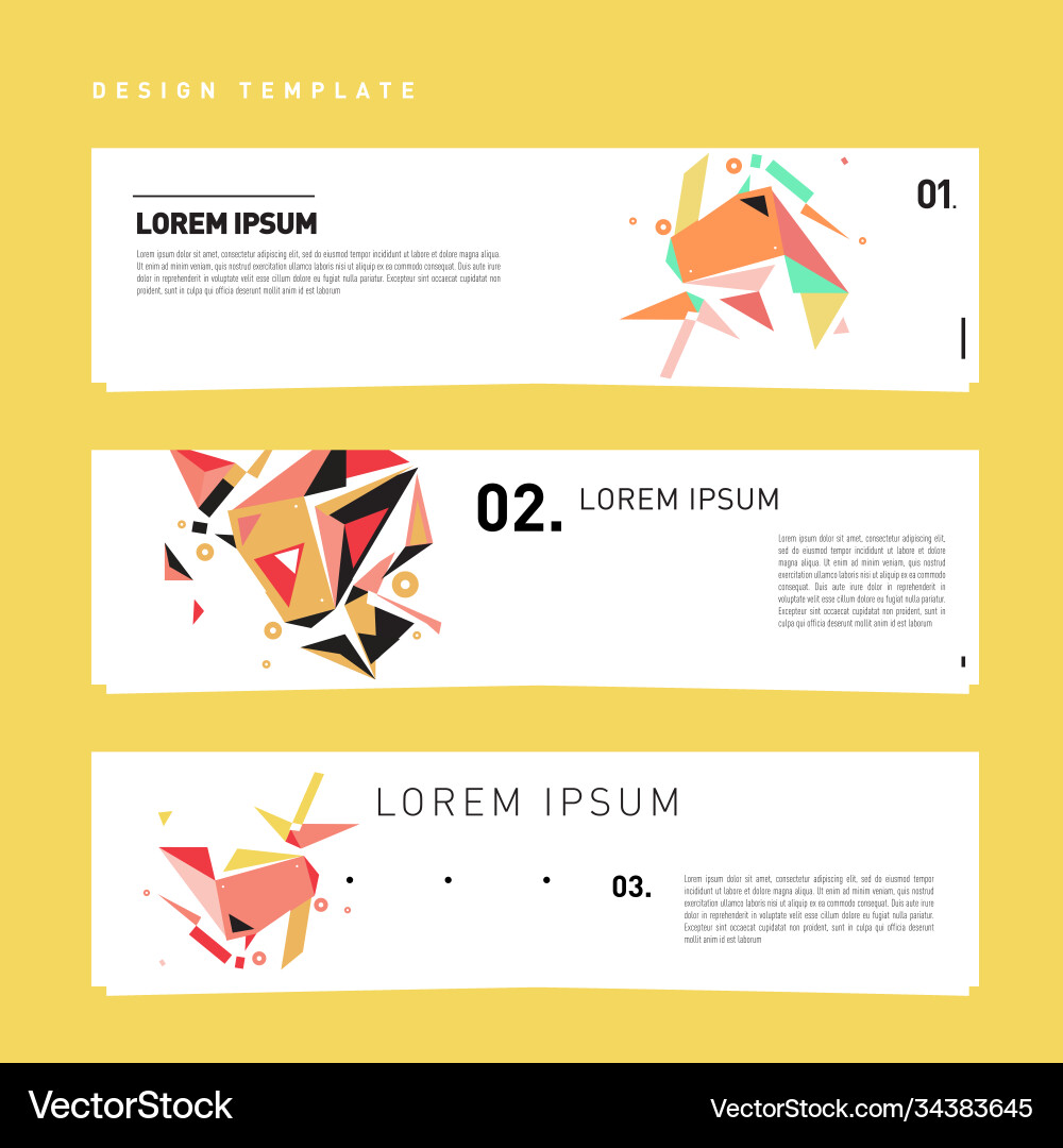 Set abstract banner web design template retro Set abstract banner web design template retro Vector Image