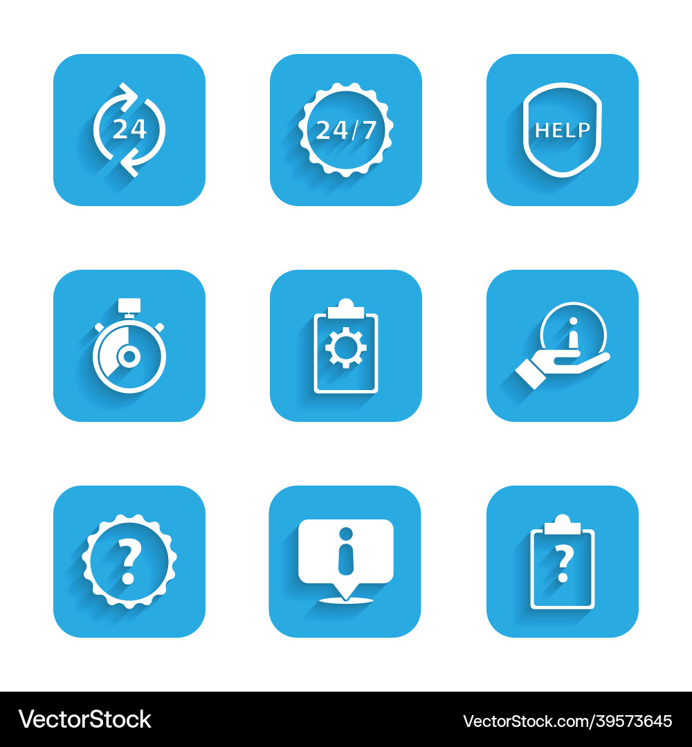 Set checklist with 24 hours service information Set checklist with 24 hours service information vector image