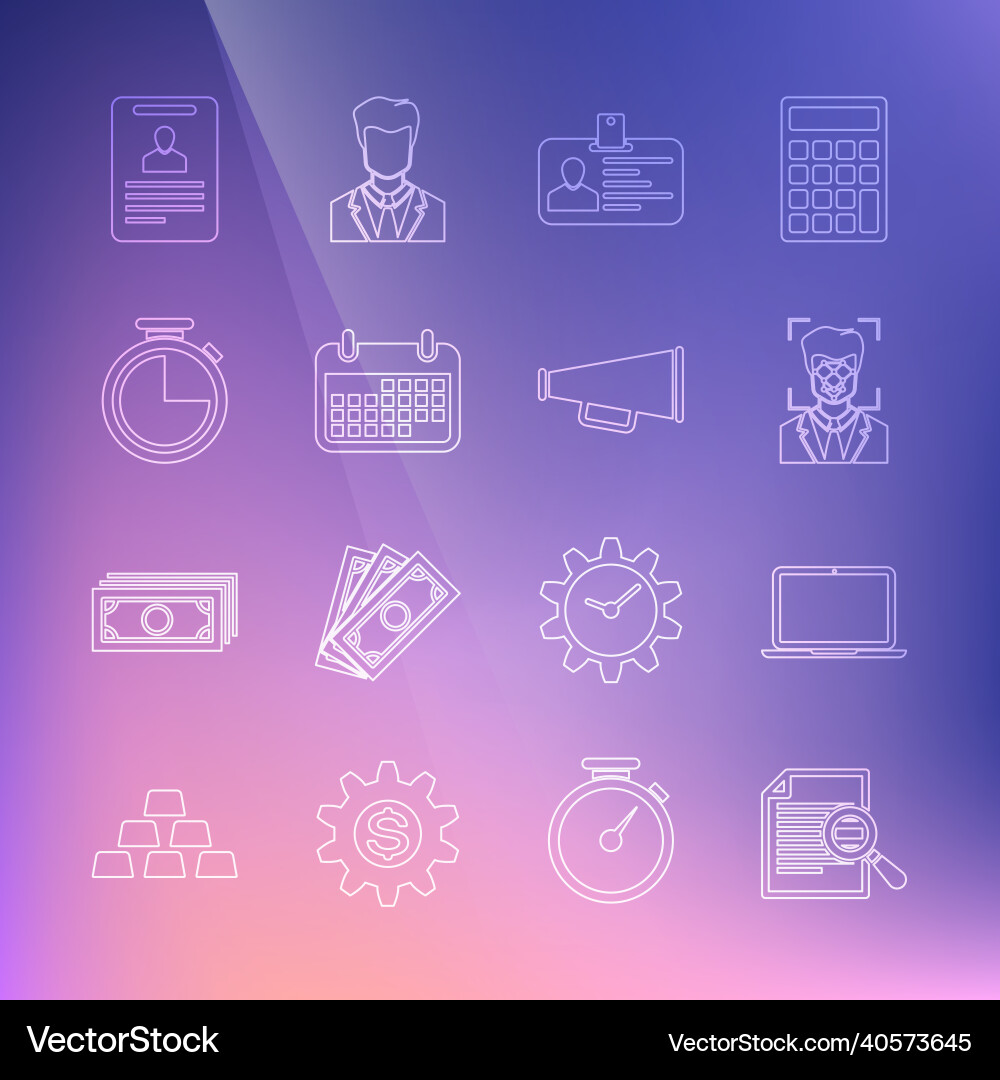 Set line document with search laptop face Set line document with search laptop face vector image