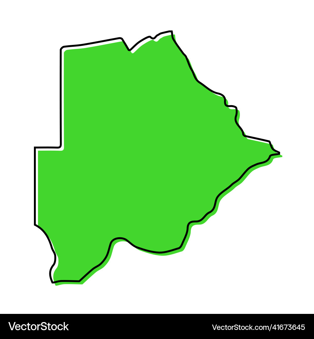 Simple outline map of botswana stylized line vector image