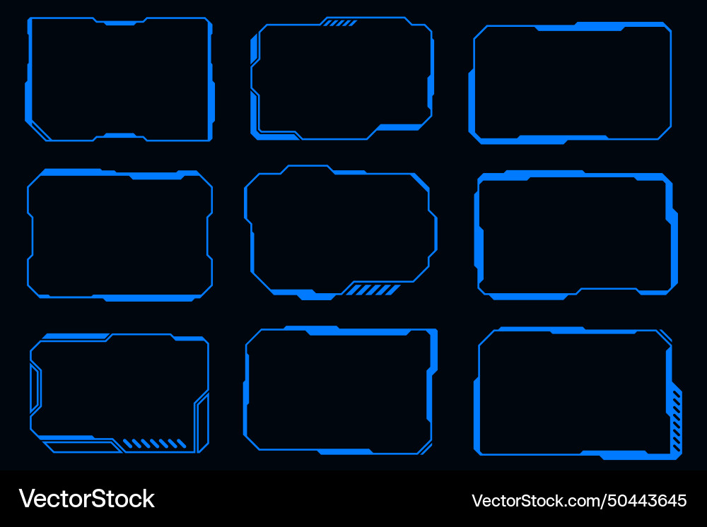 Technology futuristic set hi tech frame element vector image