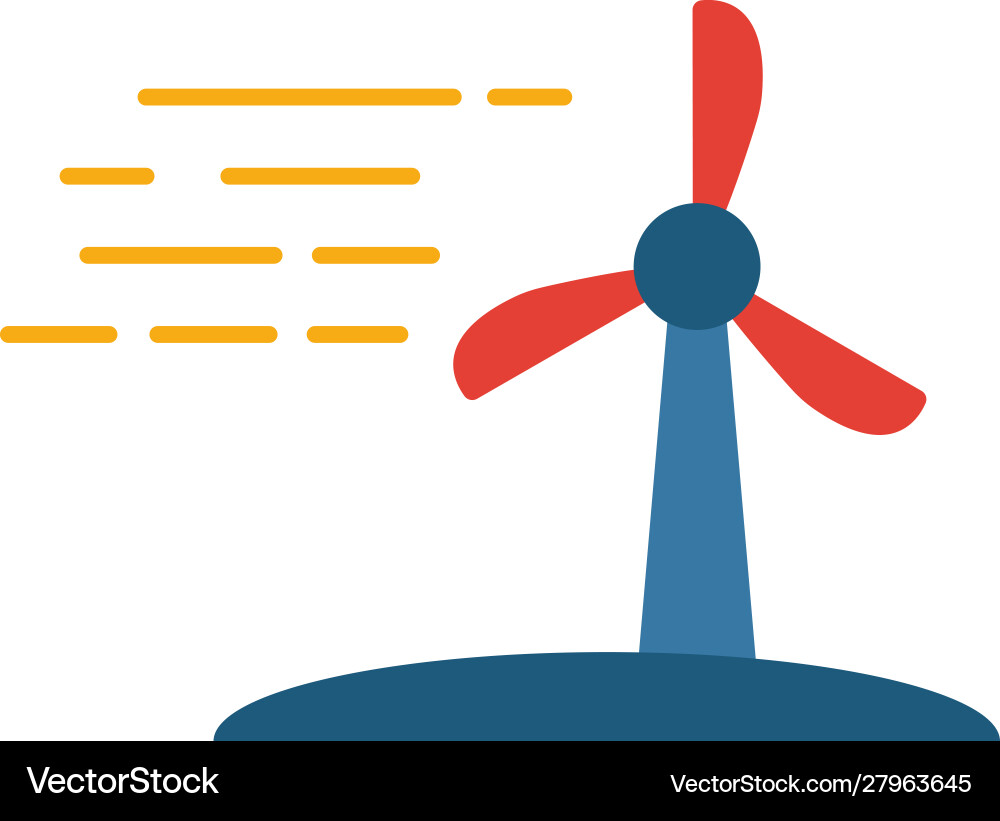 Wind energy icon simple flat element from power Wind energy icon simple flat element from power vector image