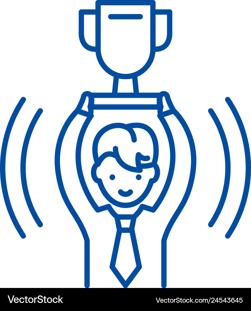 Winner line icon concept flat Vector Image