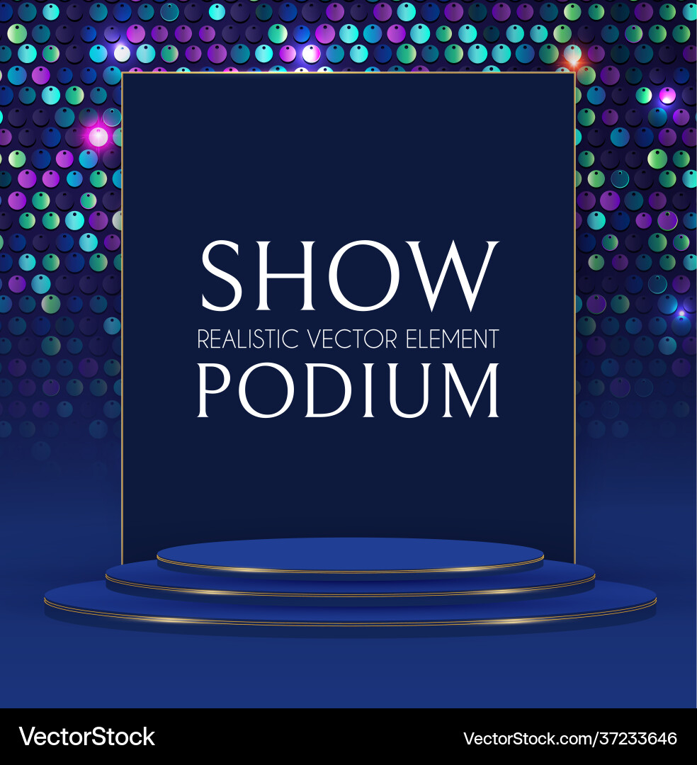 3d realistic round podium with sequence background 3d realistic round podium with sequence background vector image