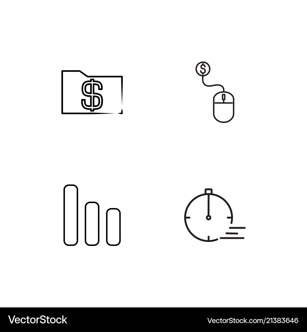 Banking linear icons set simple outline vector image