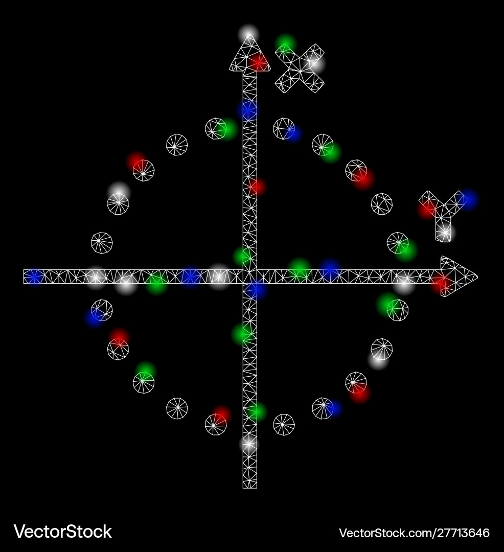 Bright mesh 2d circle plot with light spots Bright mesh 2d circle plot with light spots vector image