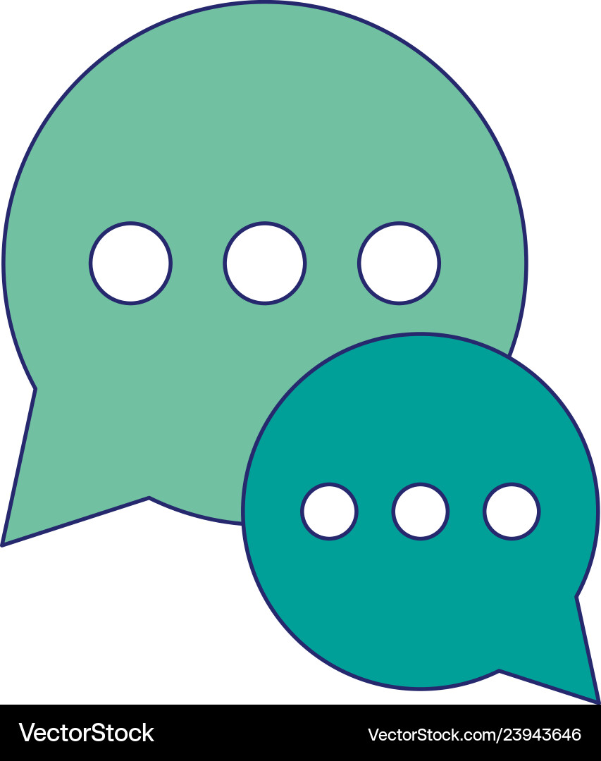 Chat bubbles symbol blue lines Chat bubbles symbol blue lines vector image
