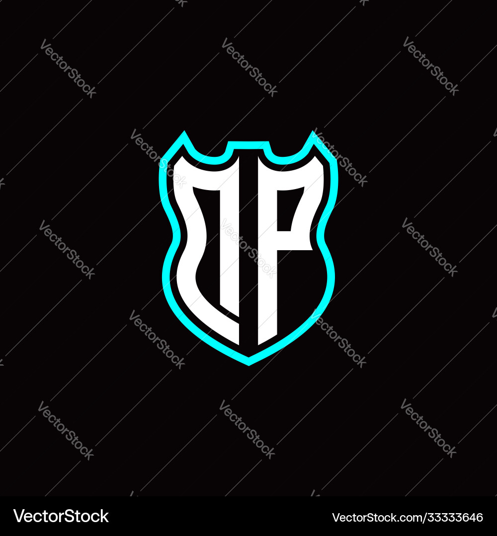 D p initial logo design with shield shape D p initial logo design with shield shape vector image