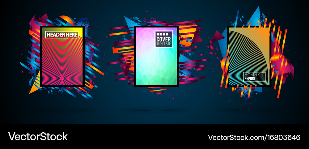 Futuristic frame art design with abstract shapes vector image