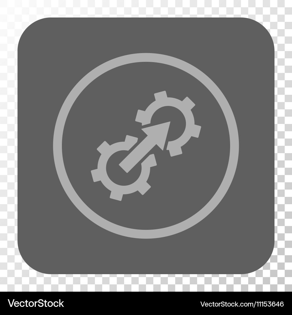 Gear integration rounded square button vector image