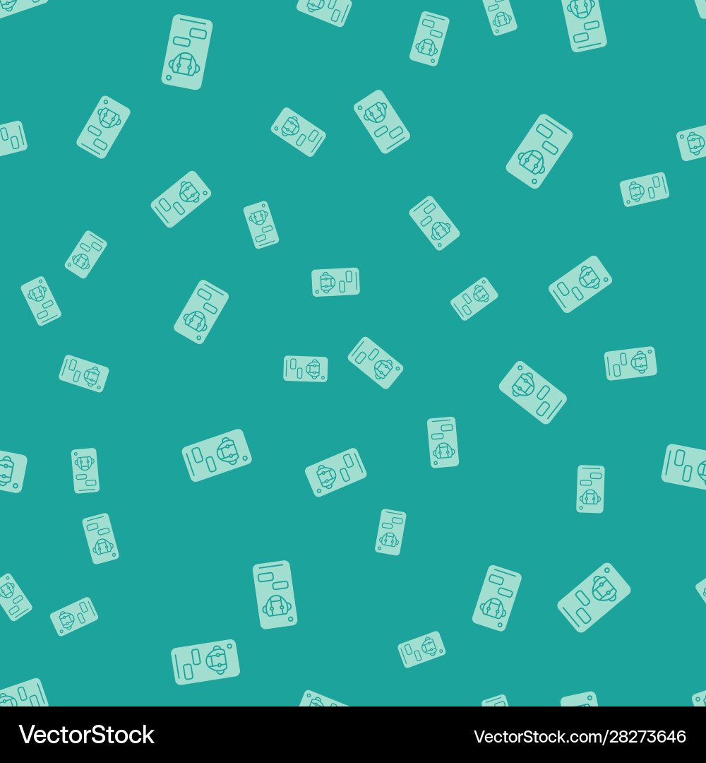 Green bot icon isolated seamless pattern on Green bot icon isolated seamless pattern on vector image