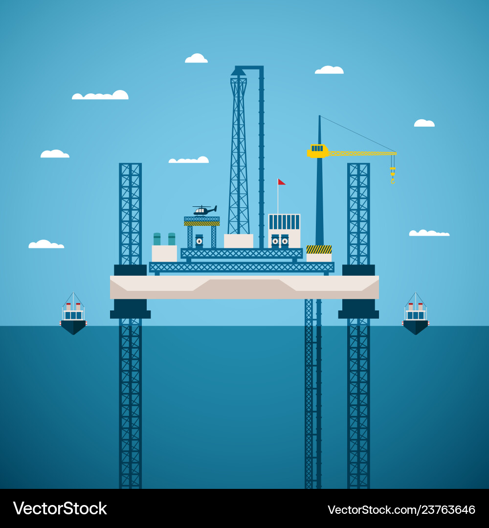 Konzept der Öl- und Gas Offshore-Industrie Konzept der Öl- und Gas Offshore-Industrie vektorbild