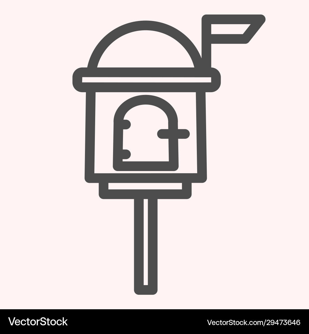 Letterbox line icon mail box on stand with handle Letterbox line icon mail box on stand with handle Vector Image