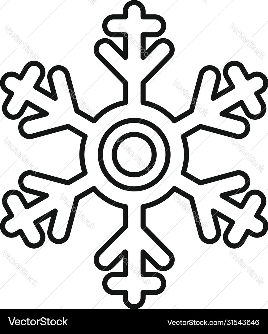 Linear snowflake icon outline style Linear snowflake icon outline style vector image