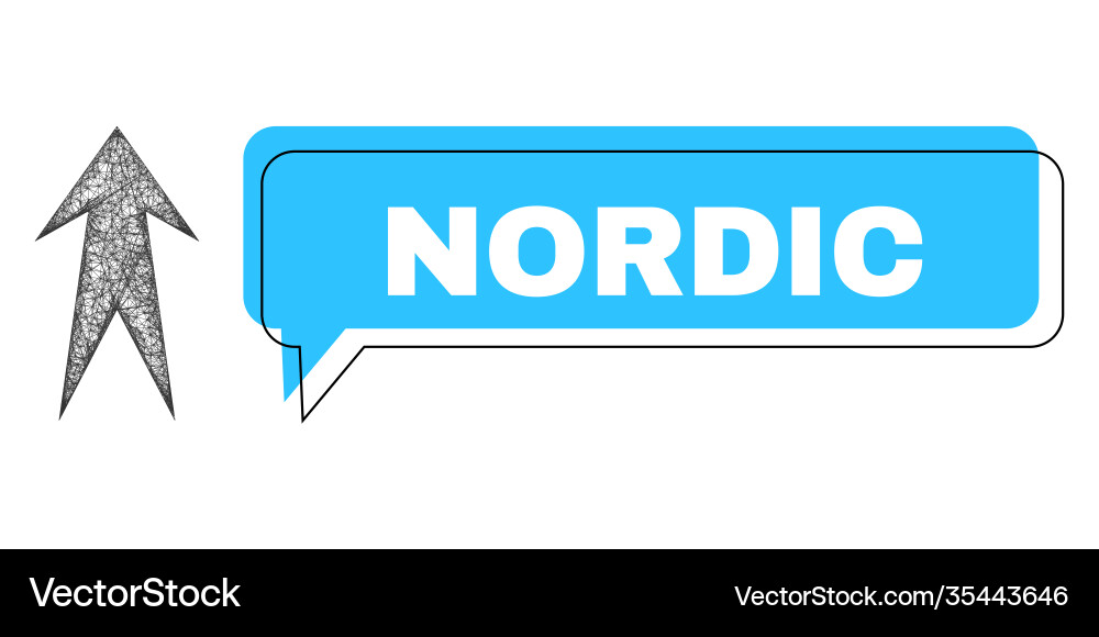 Misplaced nordic message cloud and hatched arrow Misplaced nordic message cloud and hatched arrow vector image
