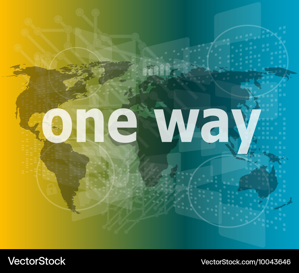 One way word on touch screen interface vector image