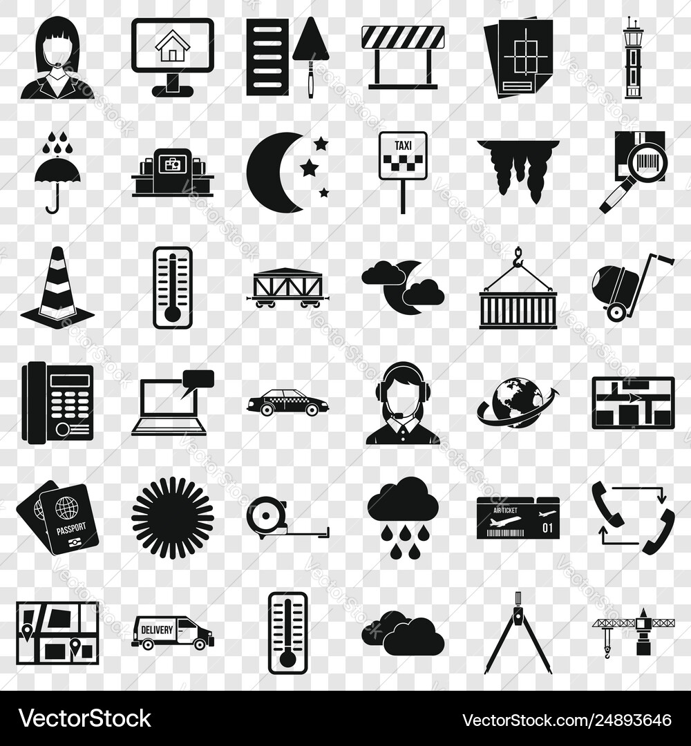 Operator icons set simple style Operator icons set simple style vector image