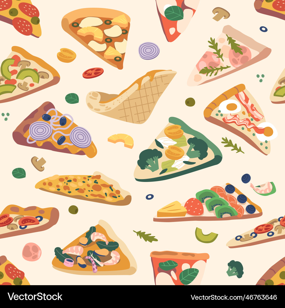 Seamless pattern features an array of colorful Seamless pattern features an array of colorful vector image