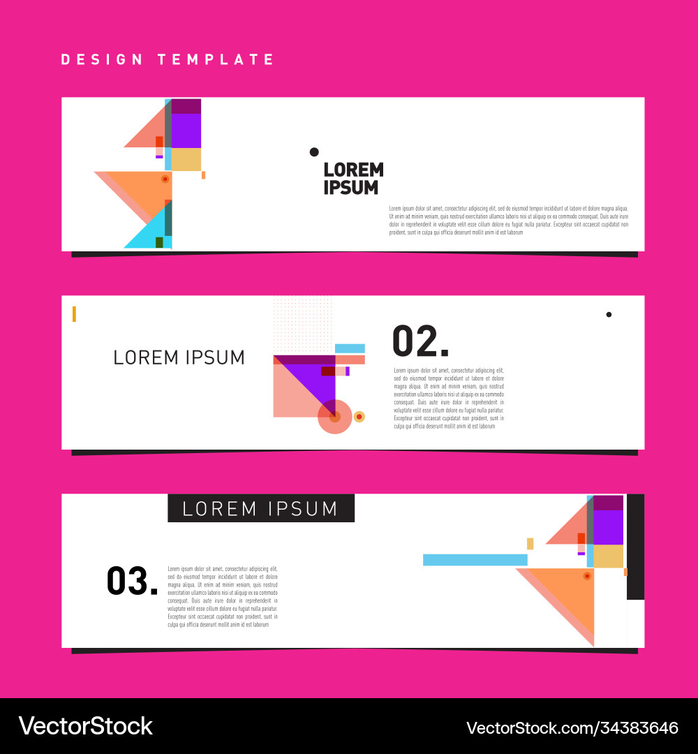 Set abstract banner web design template retro Set abstract banner web design template retro Vector Image