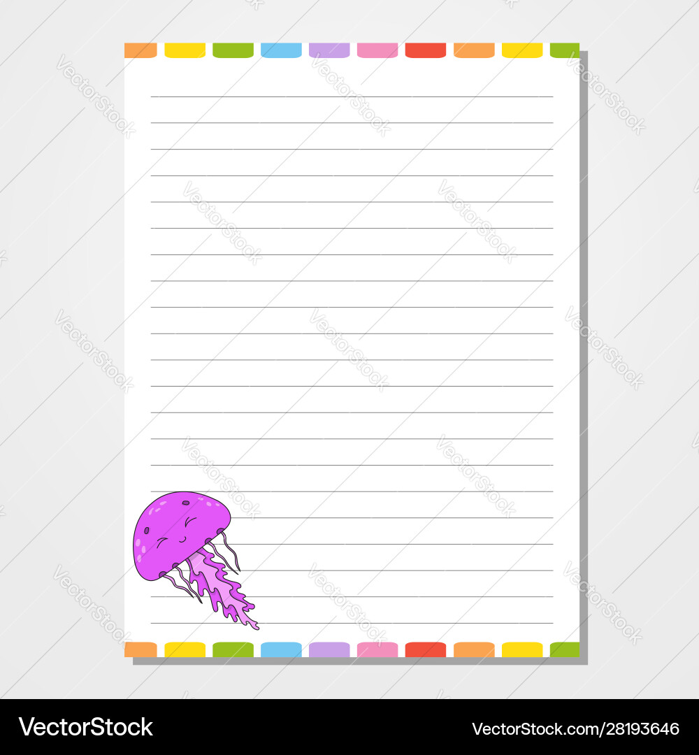 Sheet template for notebook notepad diary Vector Image