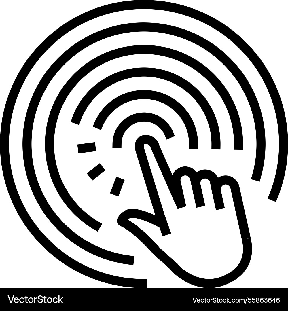 Touch sensor social robotics line icon Touch sensor social robotics line icon vector image