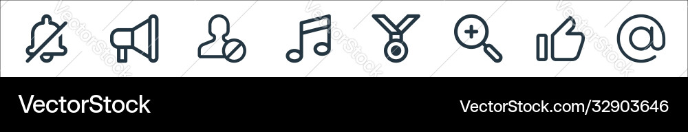 User interface line icons linear set quality User interface line icons linear set quality vector image