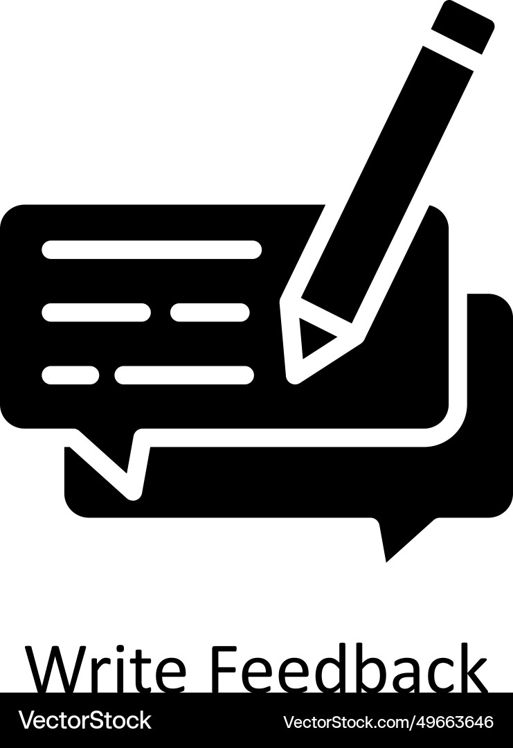 Write feedback solid icon design Vector Image